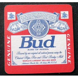 DESSOUS DE VERRE A BIÈRE Bud King of beers de largeur 9 cm