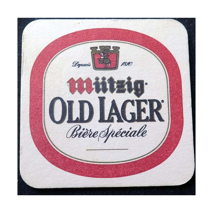 DESSOUS DE VERRE A BIÈRE Mützig Old Lager bière spéciale de largeur 9 cm