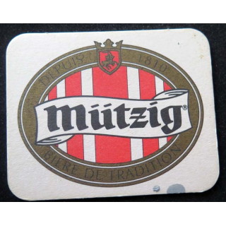 Dessous de verre à bière Mützig  bière de tradition 9,9  X 7,8 cm