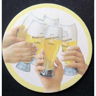 DESSOUS DE VERRE A BIÈRE Dentergems blanche de diamètre 10,3 cm