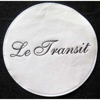 Dessous de verre à bière Le Transit de diamètre 9 cm sous verre