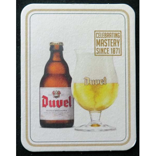 Dessous de verre à bière Duvel de dimension 9 x 11,5 cm