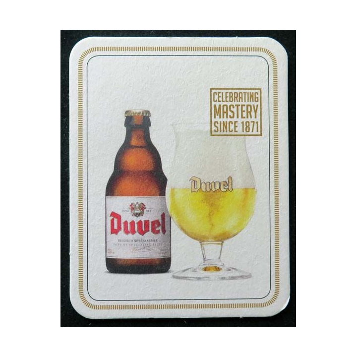 Dessous de verre à bière Duvel de dimension 9 x 11,5 cm