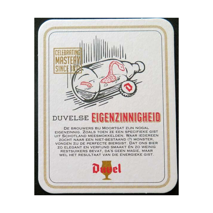 Dessous de verre à bière Duvel Eigenzinnigheid dimension 9 x 11,5 cm