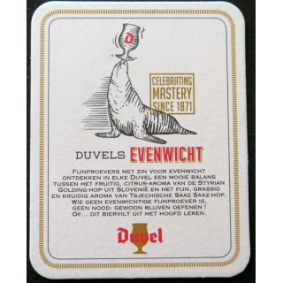 Dessous de verre à bière Duvel Duvelse Evenwicht dimension 9 x 11,5 cm