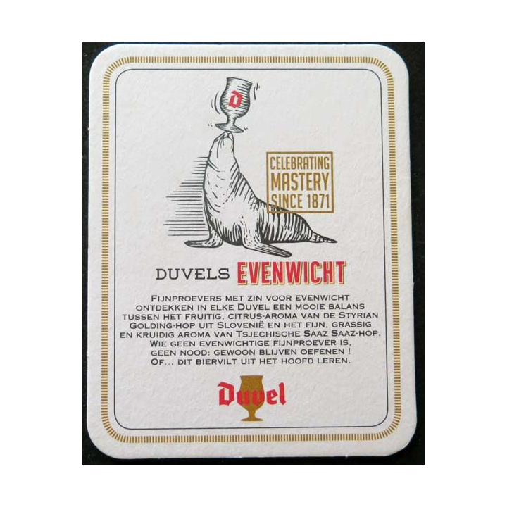 Dessous de verre à bière Duvel Duvelse Evenwicht dimension 9 x 11,5 cm