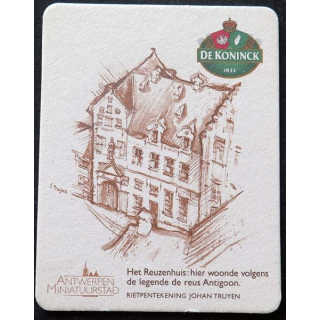 Dessous de verre à bière De Koninck Antwerpen minatuurstad 9 x 11,5 cm