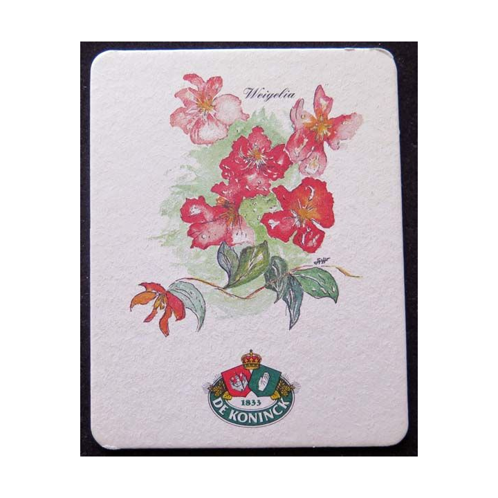 Dessous de verre à bière De Koninck Weigelia sous verre 9 x 11,5 cm