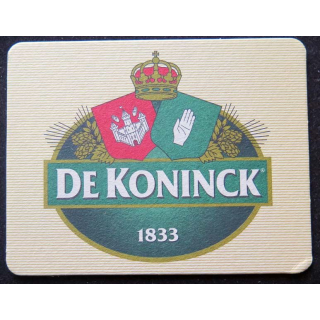 Dessous de verre à bière De Koninck 1833 sous verre 9 x 11,5 cm