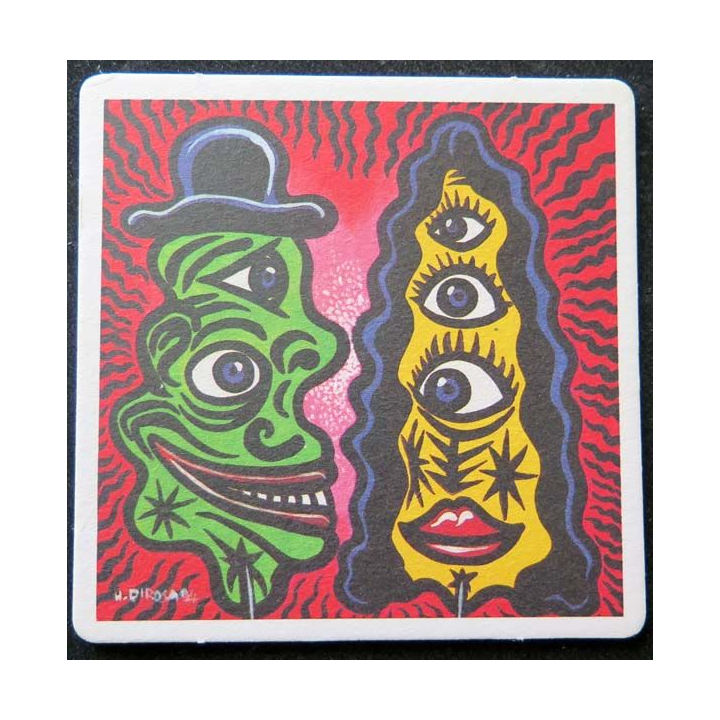 SOUS DE VERRE A BIÈRE sous bock art 1664 Di Rosa année 1995 de largeur 9,3 cm