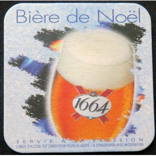 sous verre à bière 1664 bière de Noêl de largeur 9 cm 