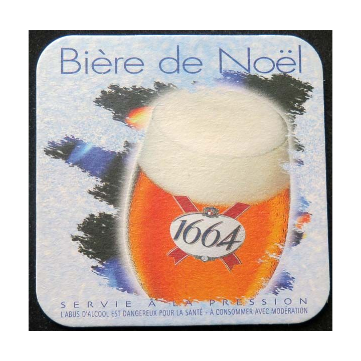 sous verre à bière 1664 bière de Noêl de largeur 9 cm 