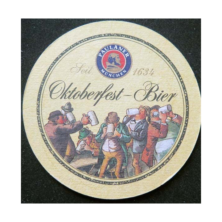 DESSOUS VERRE BIÈRE Paulaner bière d'Oktoberfest diamètre 10,6 cm
