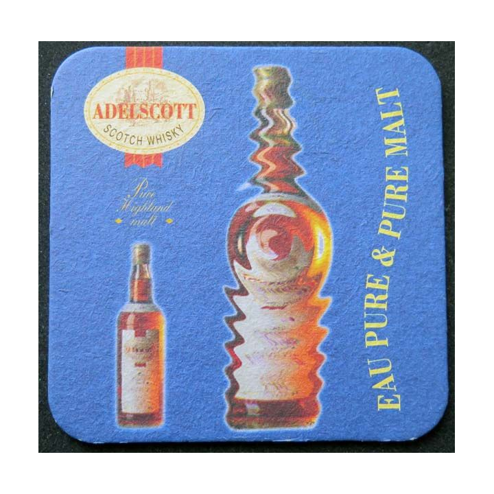 sous verre à bière Adelscott eau pure et malt à whisky largeur 10,2 cm