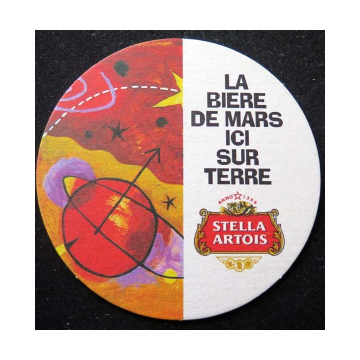 Sous verre Stella Artois la bière de Mars ici sur terre 