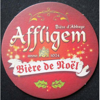 Dessous de verre à bière bière de Noël Affligem diamètre 10,8 cm