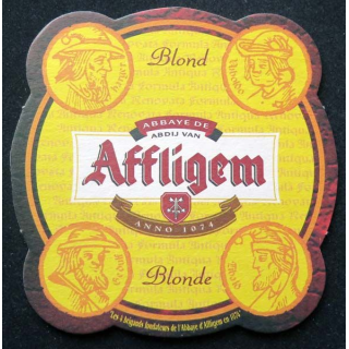 Dessous de verre à bière Affligem blonde de diamètre 10,5 cm