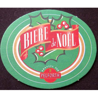 DESSOUS DE VERRE A BIÈRE Pelforth Bière de Noël de largeur 10,3 cm