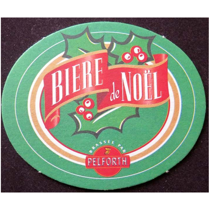 DESSOUS DE VERRE A BIÈRE Pelforth Bière de Noël de largeur 10,3 cm