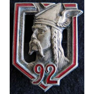 92° régiment d''infanterie Drago Béranger Déposé H. 112 en émail