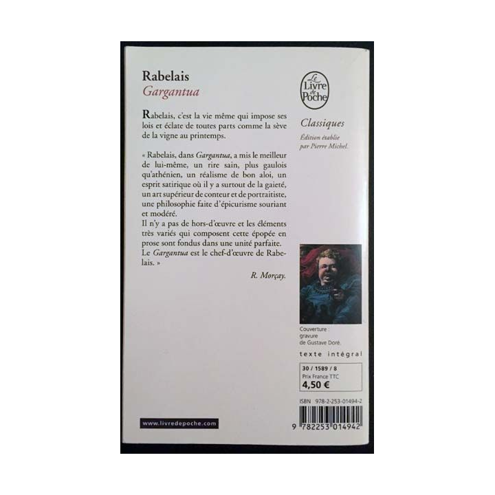 1. Gargantua de Rabelais aux éditions Le livre de poche