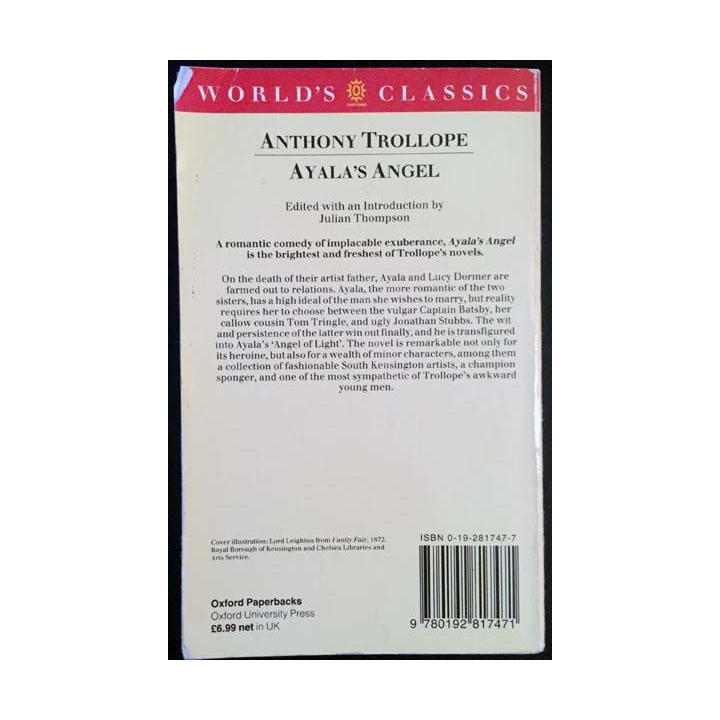 1. Ayala's Angel de Anthony Trollope aux éditions Oxford university press