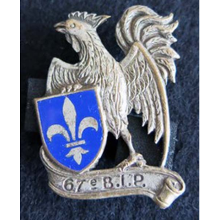 67° bataillon d’Infanterie portée en émail dos lisse