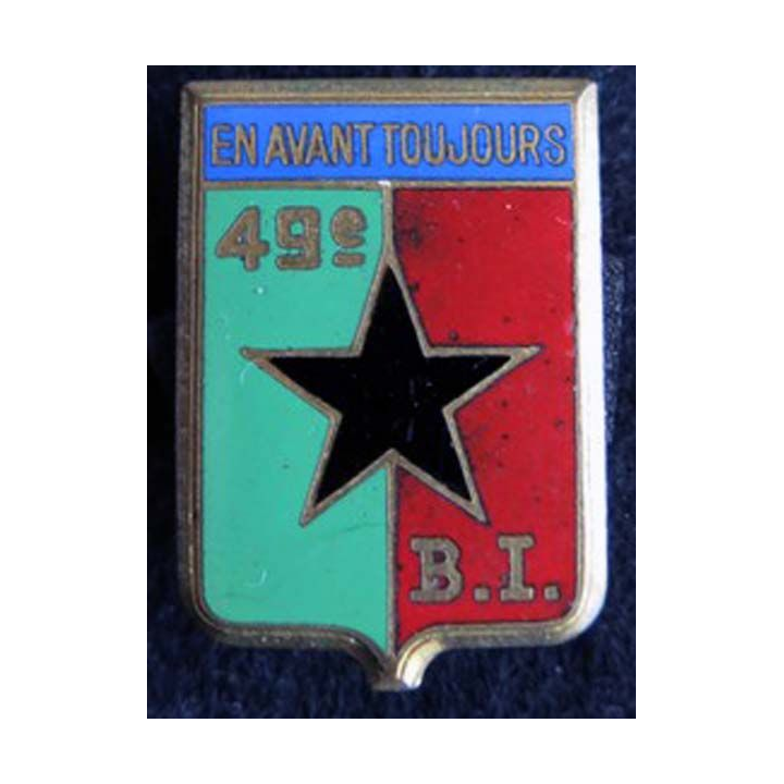 49° bataillon d'infanterie de fabrication Drago Paris en émail dos lisse