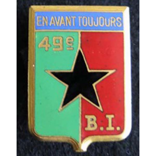 49° bataillon d'infanterie de fabrication Drago Paris en émail dos lisse