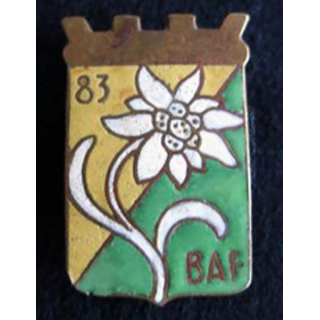 83° BAF : 83° bataillon alpin de forteresse en émail dos lisse 
