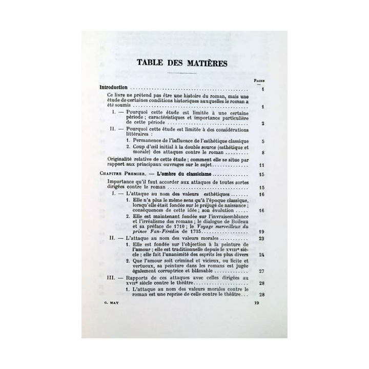 1. Le dilemme du roman au XVIIIe siècle de Georges May aux éditions Presses universitaires de France