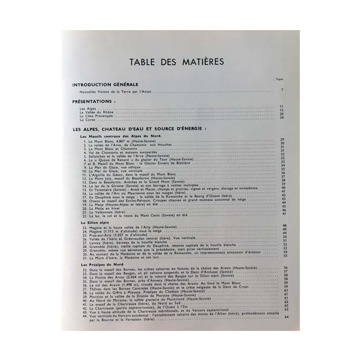 1. Atlas aérien Tome 1 Alpes, Vallée du Rhône, Provence, Corse de Pierre Deffontaines et Mariel Jean-Brunhes Delamarre