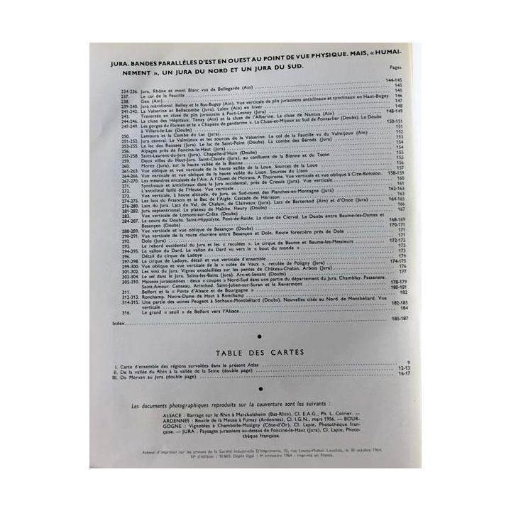 1. Atlas aérien Tome V Alsace, Vosges, Lorraine, Ardennes et Champagne, Morvan et Bourgogne, Jura de Pierre Deffontaines