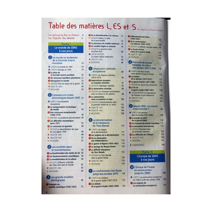 1. Histoire Terminal L, ES, S aux éditions Belin