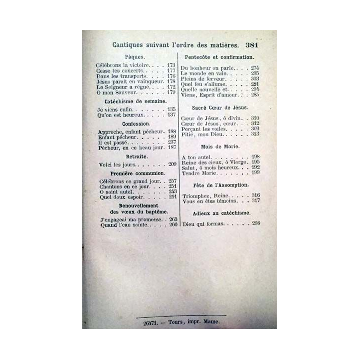 1. Manuel des catéchismes ou recueil de prières, billets, cantiques, avis par M. l'Abbé Dupanloup