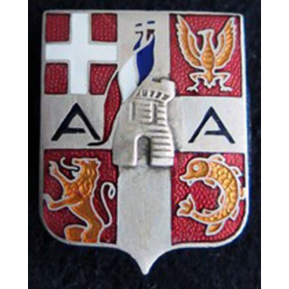 Insigne métallique de l'Armée des Alpes de fabrication Augis