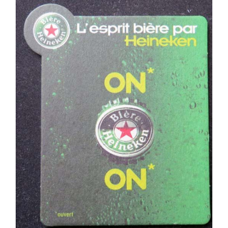 DESSOUS DE VERRE A BIÈRE Heineken l'esprit bière on * de largeur 10 cm