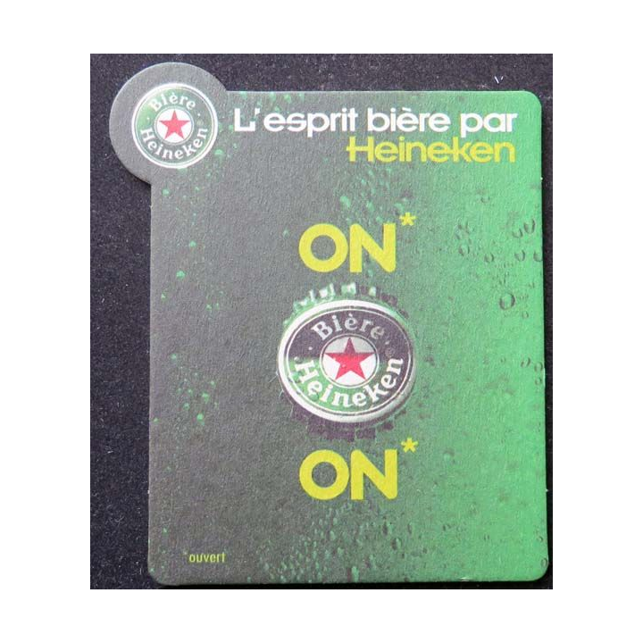 DESSOUS DE VERRE A BIÈRE Heineken l'esprit bière on * de largeur 10 cm