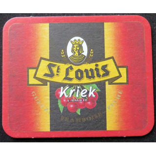 Dessous de verre à bière Kriek Lambic St Louis de dimension 7,8 x 9,9 cm