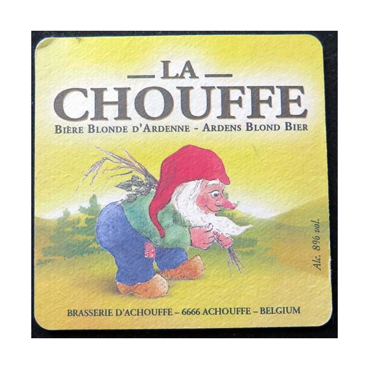 DESSOUS de VERRE à bière La Chouffe bière d'Ardennes