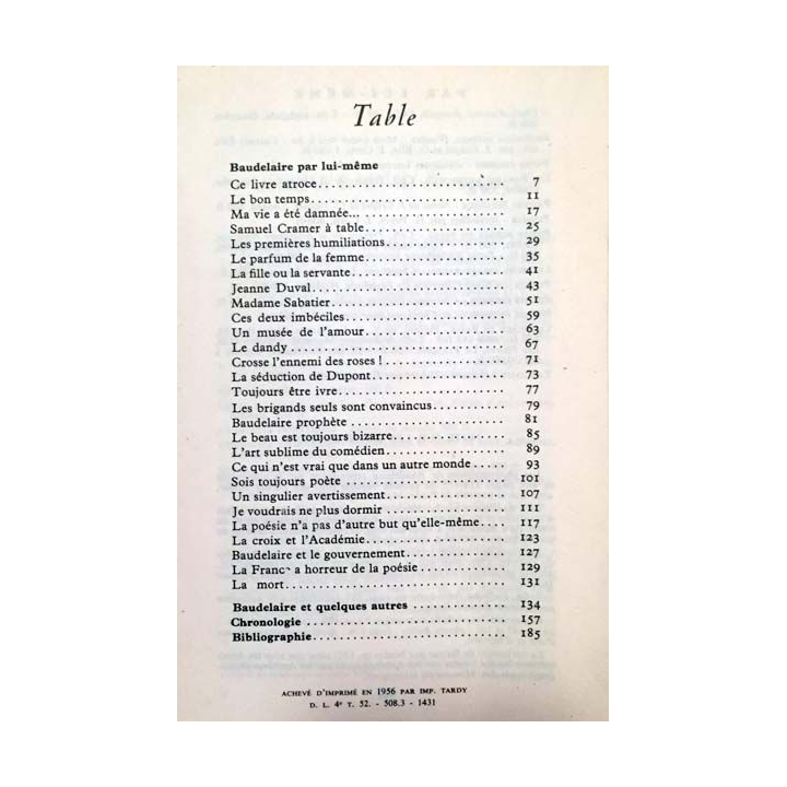 1. Baudelaire par lui même de Pascal Pia aux éditions du Seuil