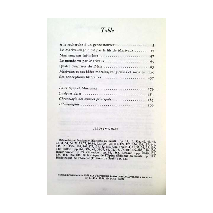 1. Marivaux par lui même de Paul Gazagne aux éditions du Seuil