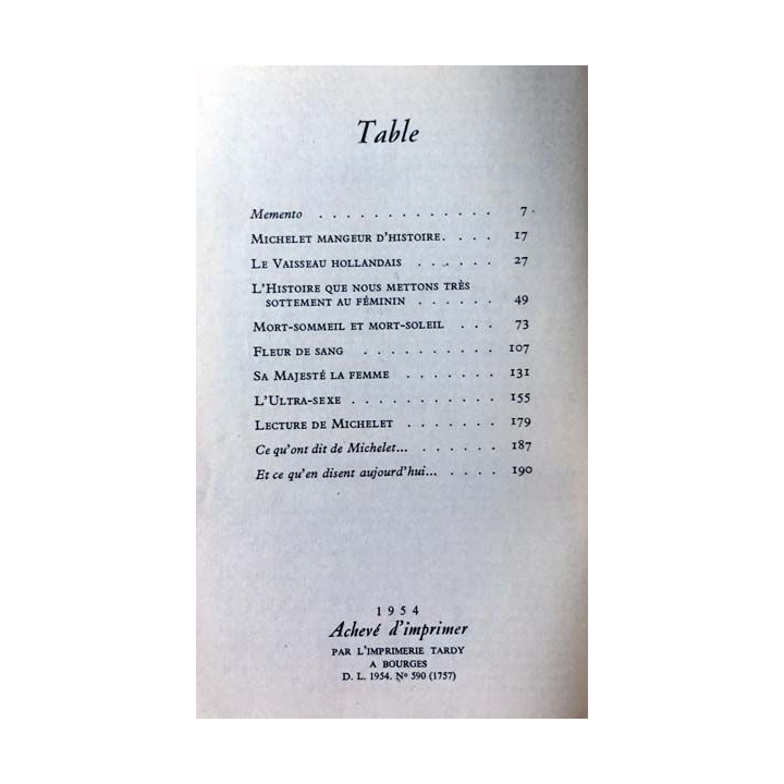 1. Michelet par lui même aux éditions du Seuil