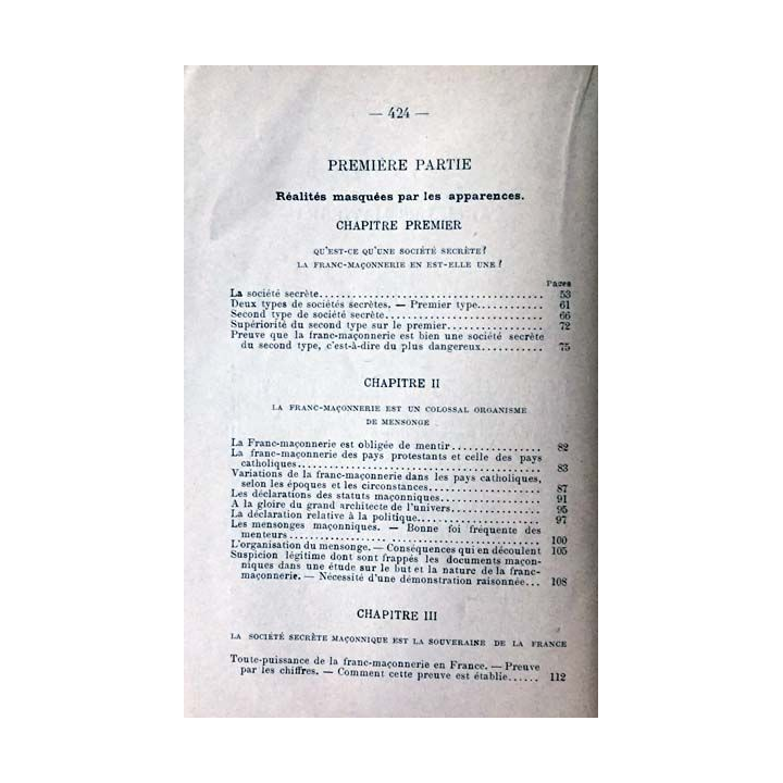 1. Le pouvoir occulte contre la France de Copin-Albancelli aux éditions La Renaissance française / E. Vitte 1908