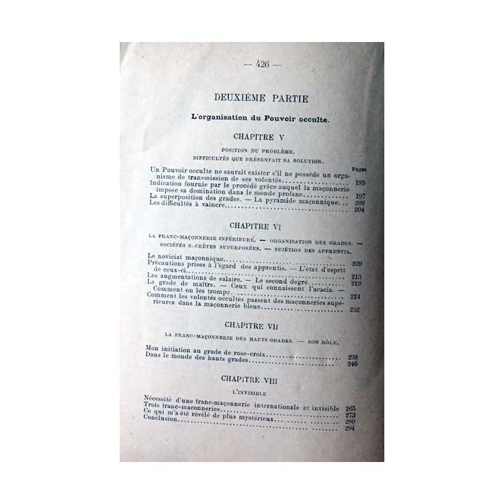 1. Le pouvoir occulte contre la France de Copin-Albancelli aux éditions La Renaissance française / E. Vitte 1908