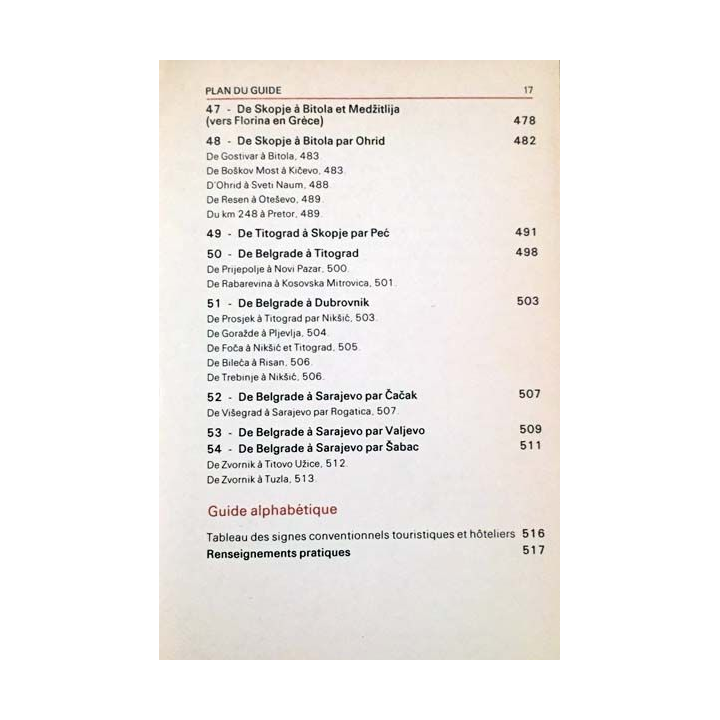 1. Les guides bleus - Yougoslavie aux éditions Hachette