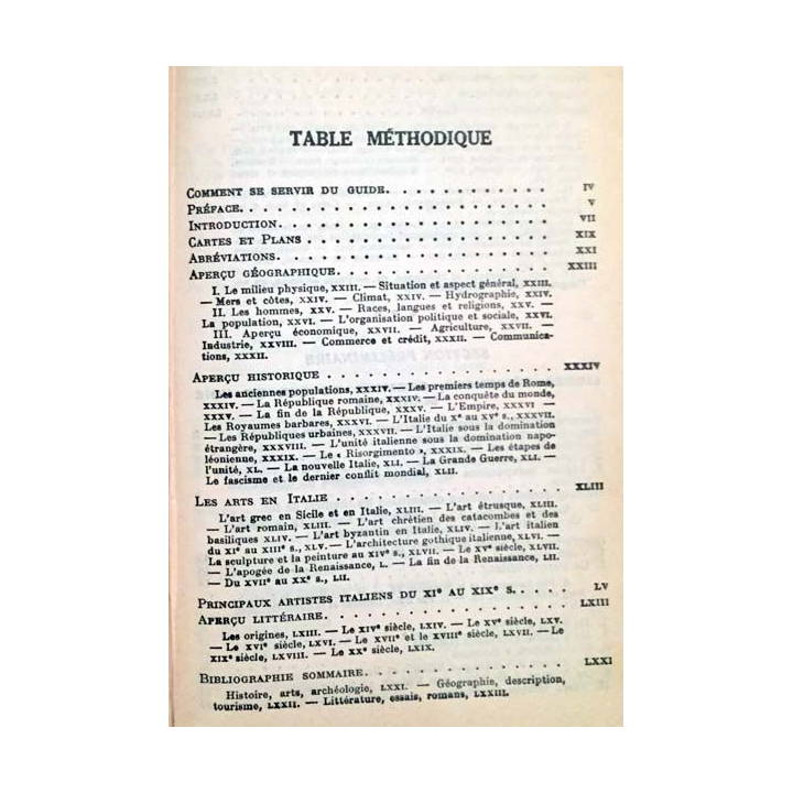 1. Les guides bleus - Italie en un volume aux éditions Hachette 1958