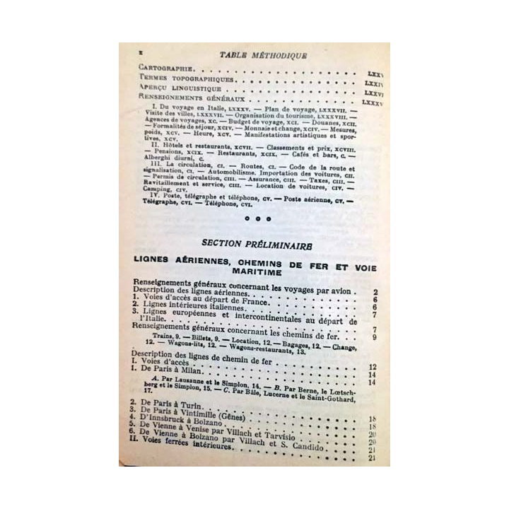 1. Les guides bleus - Italie en un volume aux éditions Hachette 1958