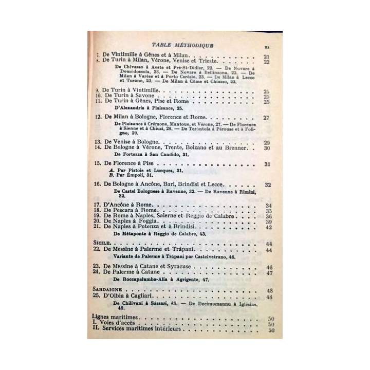 1. Les guides bleus - Italie en un volume aux éditions Hachette 1958
