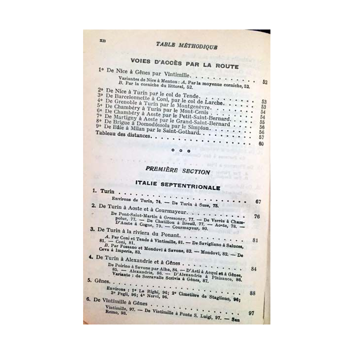 1. Les guides bleus - Italie en un volume aux éditions Hachette 1958